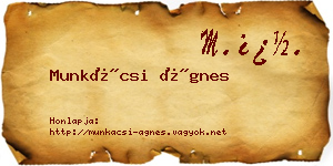 Munkácsi Ágnes névjegykártya